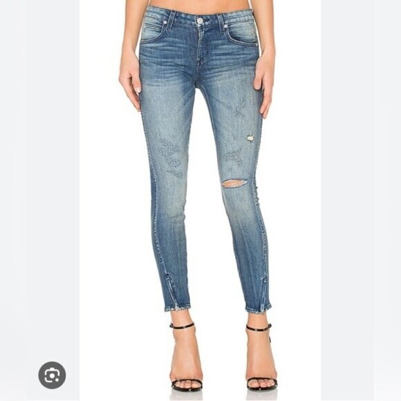 Amo Twist Zip Jeans in Dive Bar Destroy Wash 26 - Picture 1 of 12